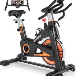 Exercise Bike, WENOKER Indoor Cycling Bike/Stationary Bike for Home, Indoor Bike with Silent Belt Drive, Heavy Flywheel and LCD Monitor for Home Gym C