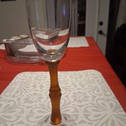 Set Of 6 Glass Champagne Flutes