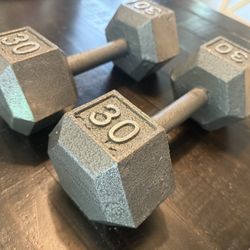 Pair of Marcy 30 lb Hex Dumbbells