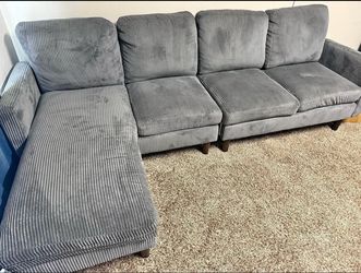 Gray modern low profile sectional