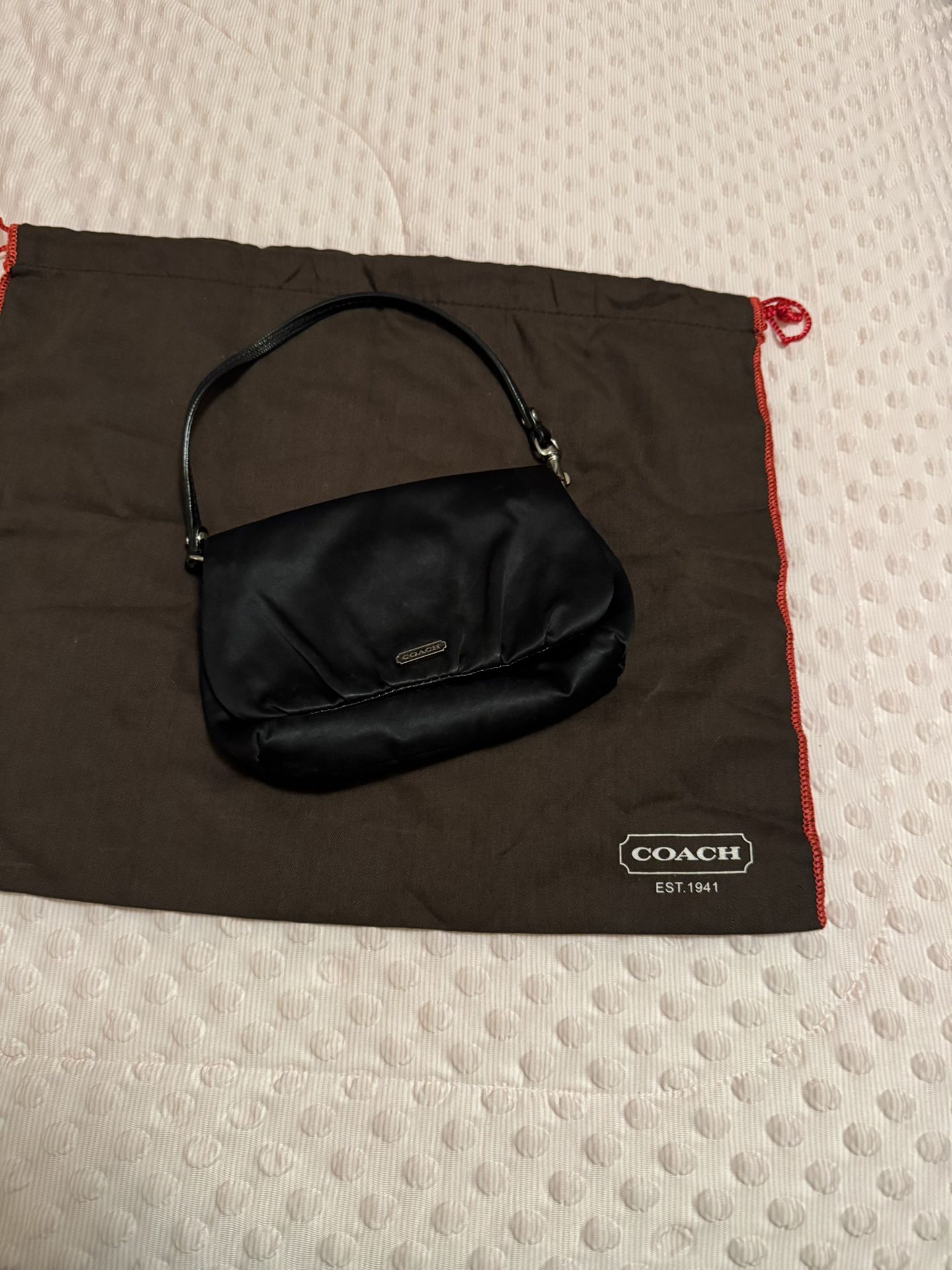 Coach Satin Black Wristlet 