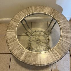 Round Elegant Table Marble Style  