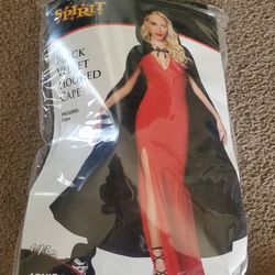 Black Velvet Hooded Cape Costume