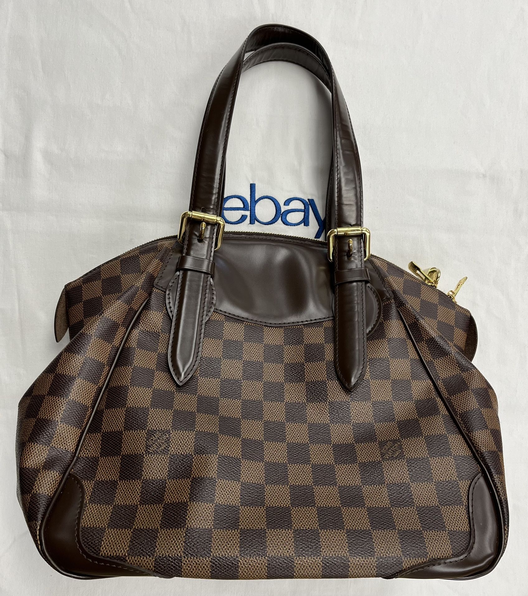 Louis Vuitton Damier Verona Leather Fabric Brown Shoulder Bag