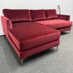 $1.150 · Wine Velvet🍷Winslow 3-Seat Left Chaise Sectional Couch (Brand New) 55% OFF - We can Deliver
