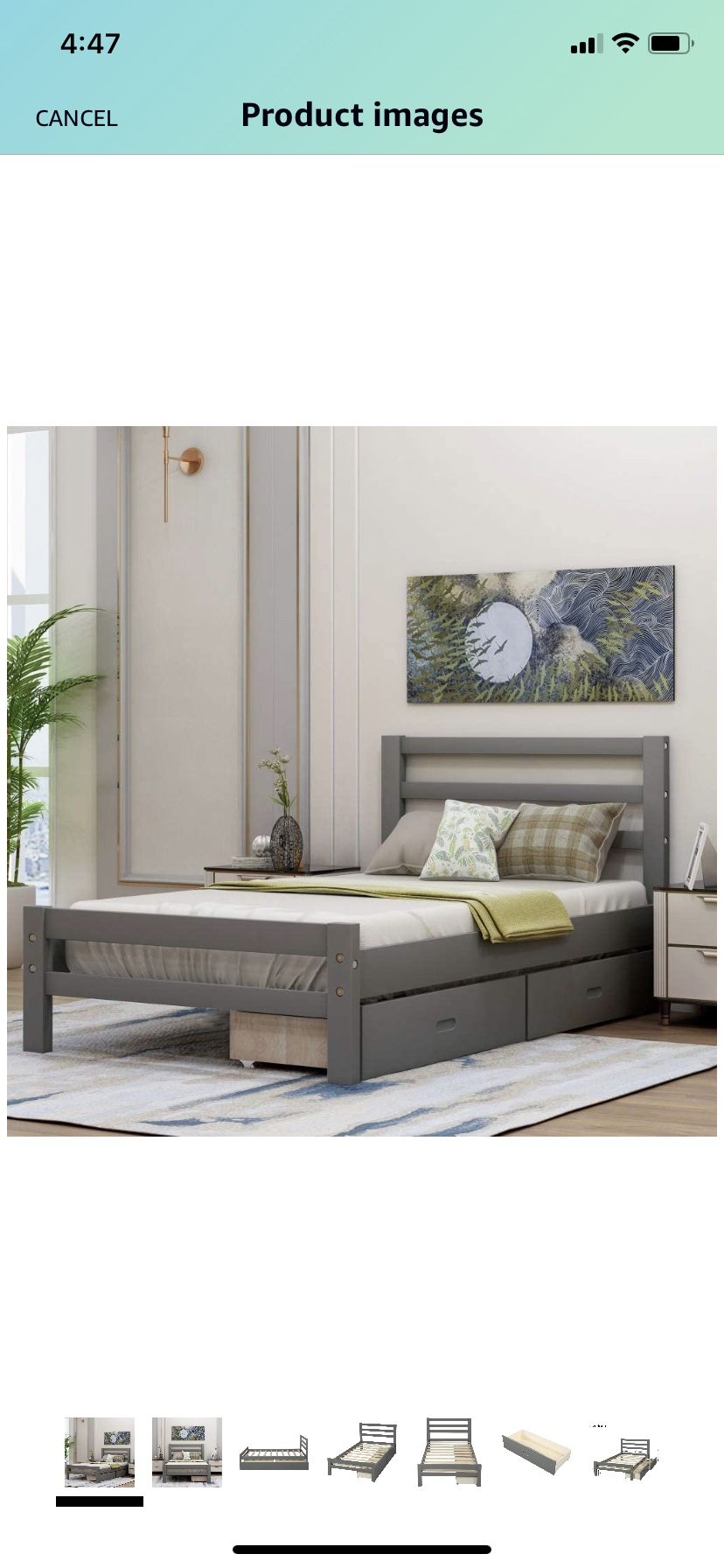 Twin bed with storage drawers