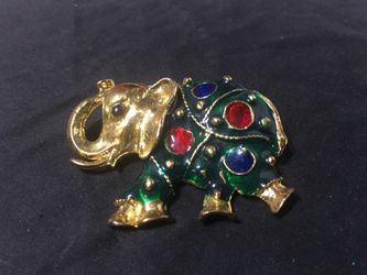 Elephant Gold Plated Brooch