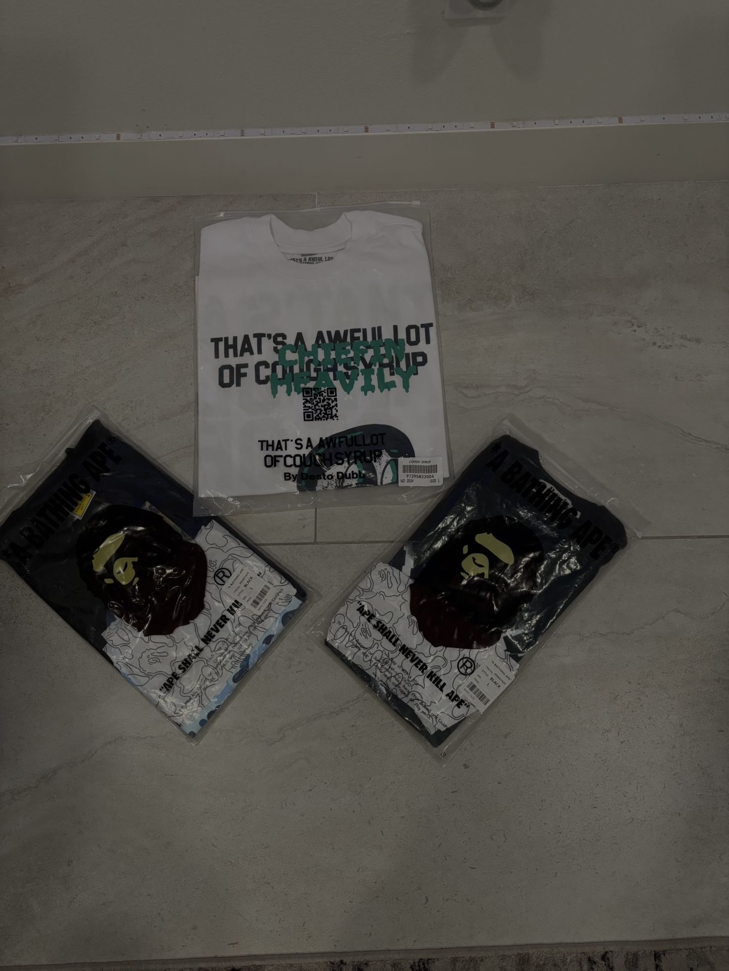 Bape And Awful Lotta Cough Syrup Shirts 