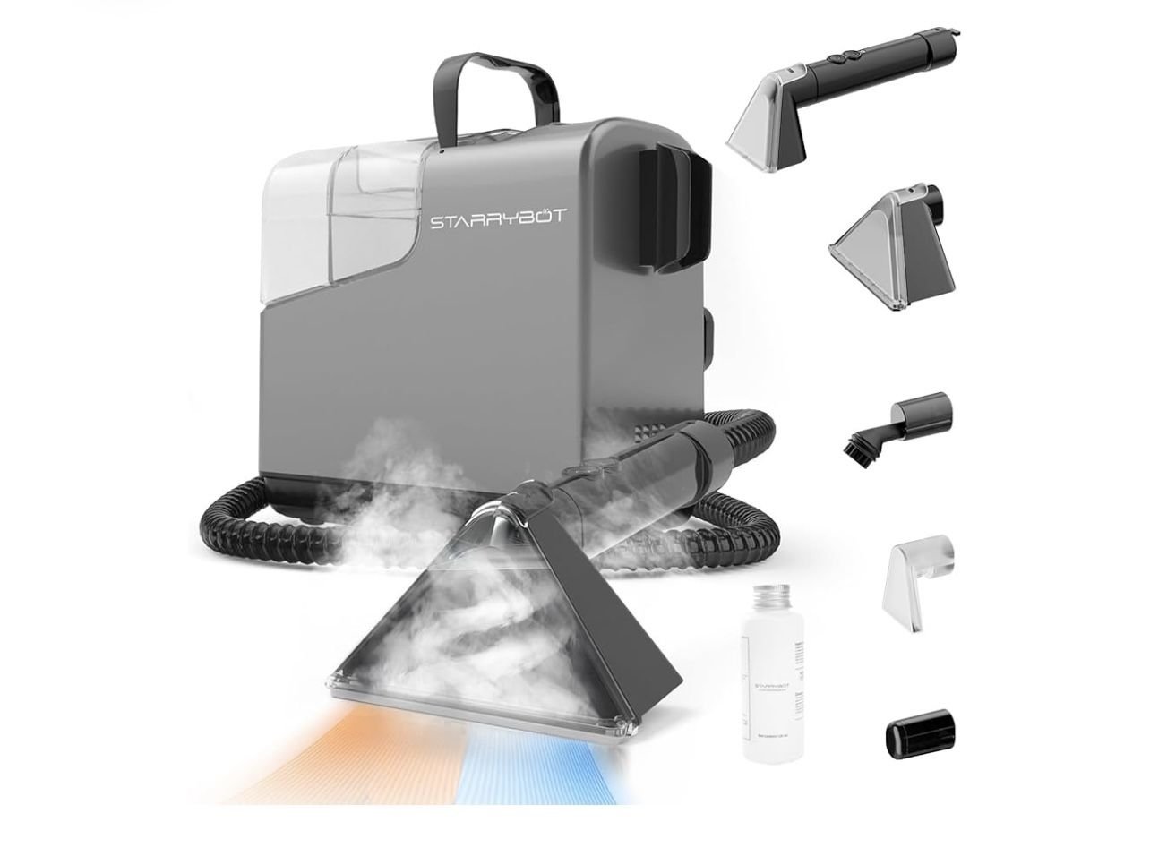 Portable Carpet Cleaner Machine with Steam and Heating Techology,18Kpa Powerful Suction with Versatile Tools for Pets, Couch,Spot Cleaner for Stairs/F