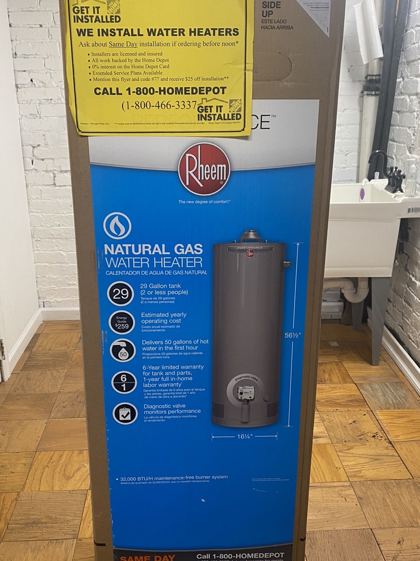 29 Gallon Rheem Natural Gas Water Heater