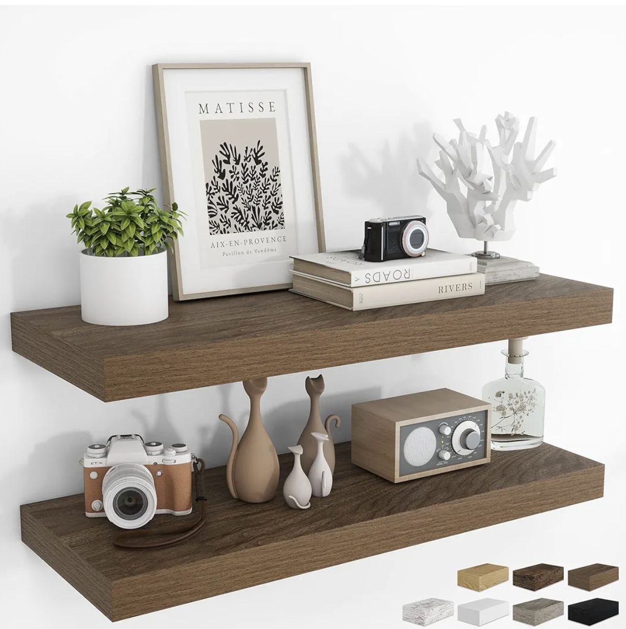 Brand New Set of 36” Walnut Floating Shelves – Never Installed