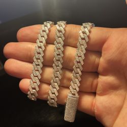 Moissanite Diamond Cuban Chain - 8 mm 22 Inch