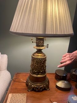 2 Art Nouveau style lamps converted oil lamps