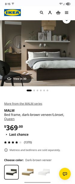 Ikea MALM, bed frame, dark brown veneer