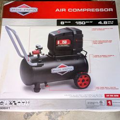 Air Compressor, 8 Gallon Steel Tank, 1HP 2.2 CFM@90 PSI Oil Free Air Compressor
