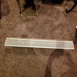 Cute Ivory Metal And Wood Farmhouse Shelf