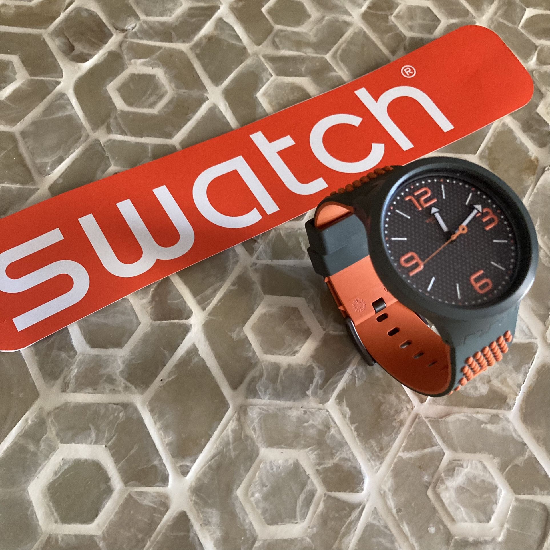 Swatch Big Bold BBBEAUTY SO27M101 Watch in 'Khaki and Orange' (47mm)