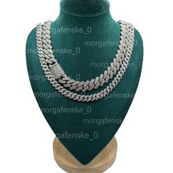 Moissanite Cuban Link Chain - Durable, Sterling Silver, Gift Him Or Her 