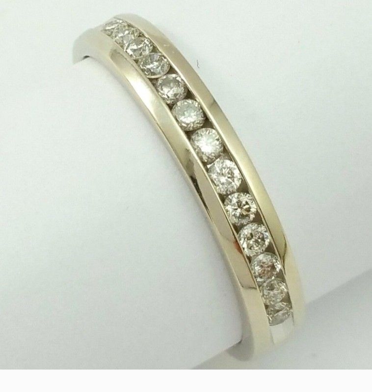 Love Story Wedding Band 14k Gold .53ct