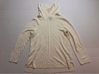 Cream Turtleneck Cable Knit Sweater