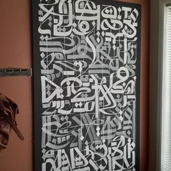 Original Graffiti Calligraffiti Street Art Painting 5ft X 3 Banksy Kaws Retna Tomb Portland Acrylic Black White Modern Mcm Tags Script Hieroglyphics 