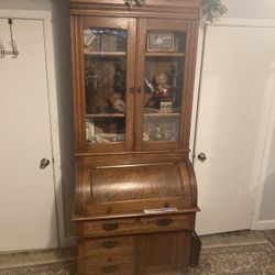 Desk Antique Tall Eastlake Barrel Desk