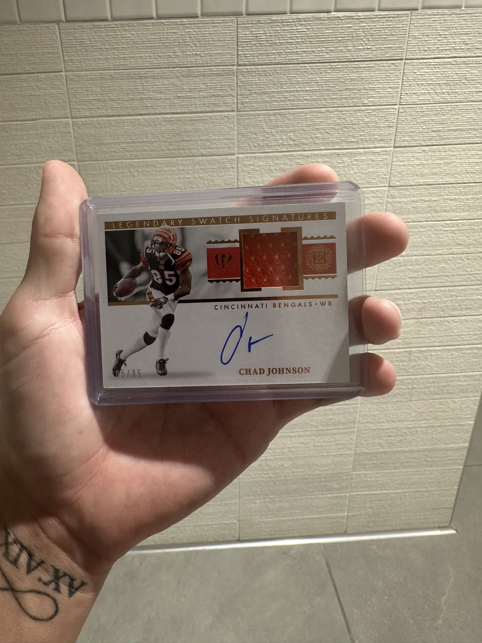 2022 Encased Bengals Chad “Ochocinco” Johnson GAME-WORN Patch Auto /25