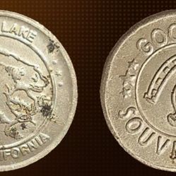 Big Bear Lake, California CA Souvenir Lucky Horseshoe Good Luck Coin Token - VF - 30