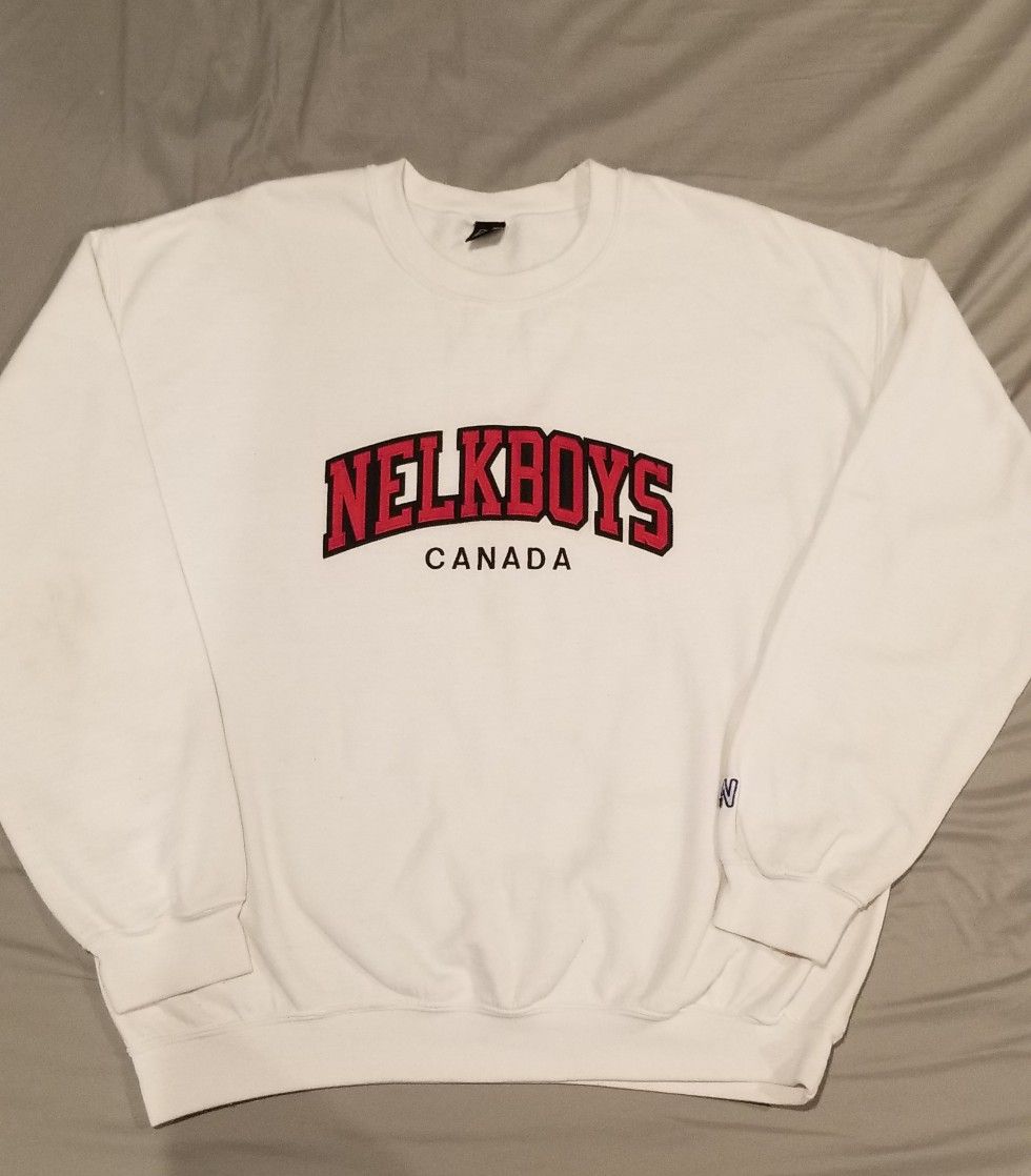 Nelkboys Canada Crewneck WHITE w/sticker LARGE