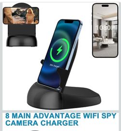 Dome Security Camera, 2.4/5GHz Smart Indoor Baby/Pet Monitoring Cam with Wirless Charger, Motion Detection, Phone APP, Rotate Lens 250°Viewing Angle f