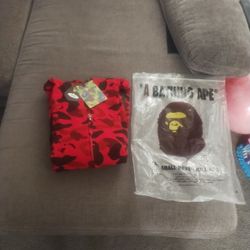A Bathing Ape Red Hoodie 