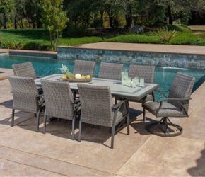 SunVilla Cobalt 9-Piece Outdoor Patio Dining Set