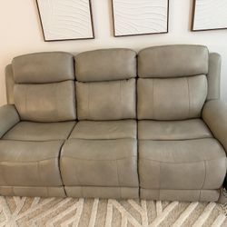 leather dual power recliner couch