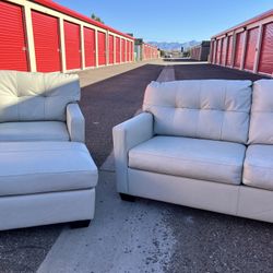 Pull Out Couch, Chair, And Ottoman Set