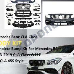 To CLA45 Front Bumper Grille Facelift Kit For 2013-2019 Mercedes CLA Class W117