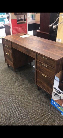 Mid-Century Modern Style Executive Office Desk