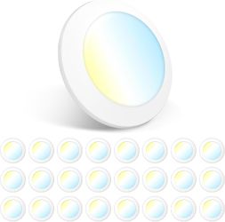 Amico 24 Pack 5/6 Inch LED Disk Lights, Dimmable Flush Mount Ceiling#3028XR3
