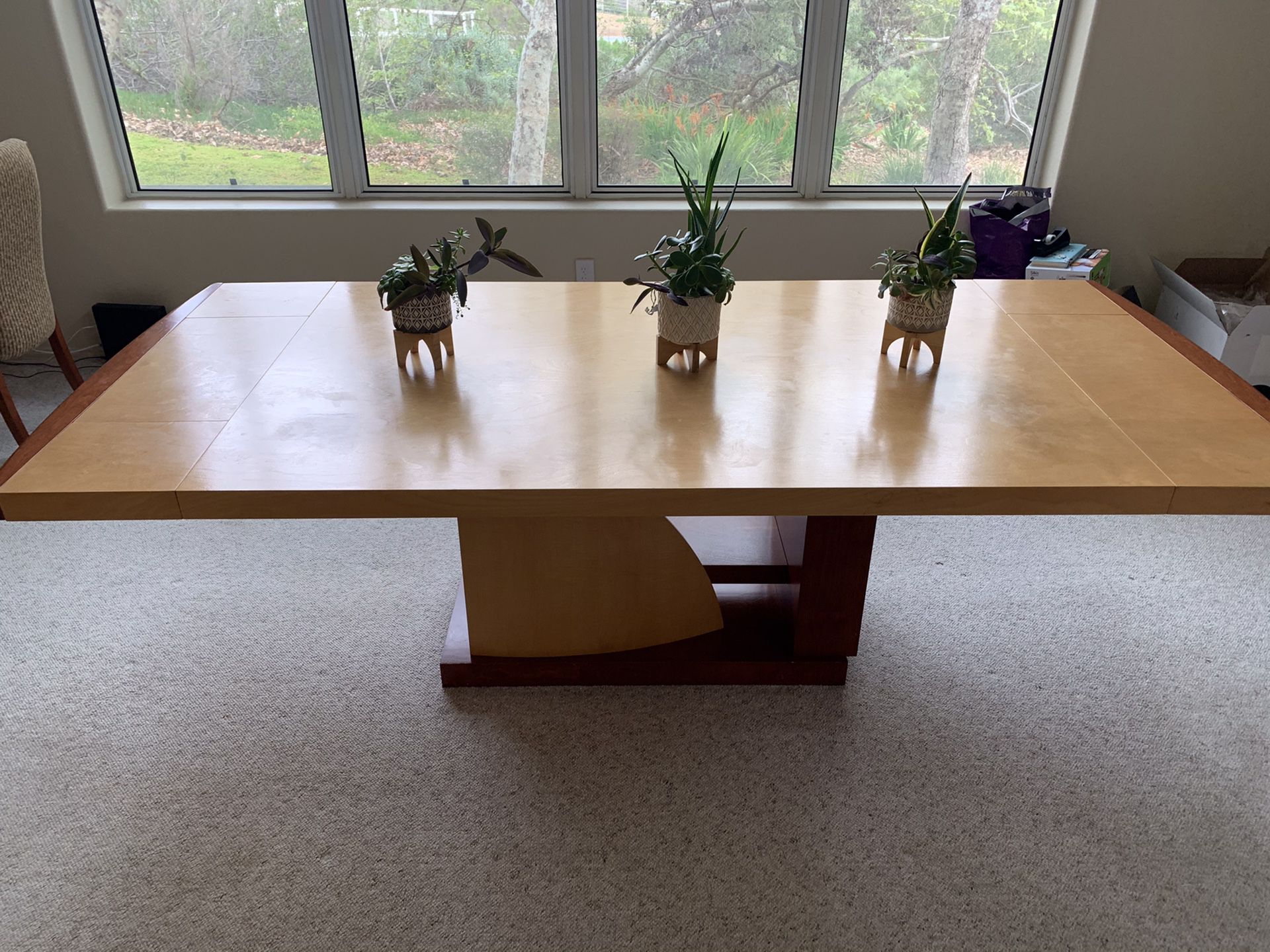 Solid Dining Wood Table and 8 Chairs