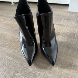 YSL Black Patent Booties