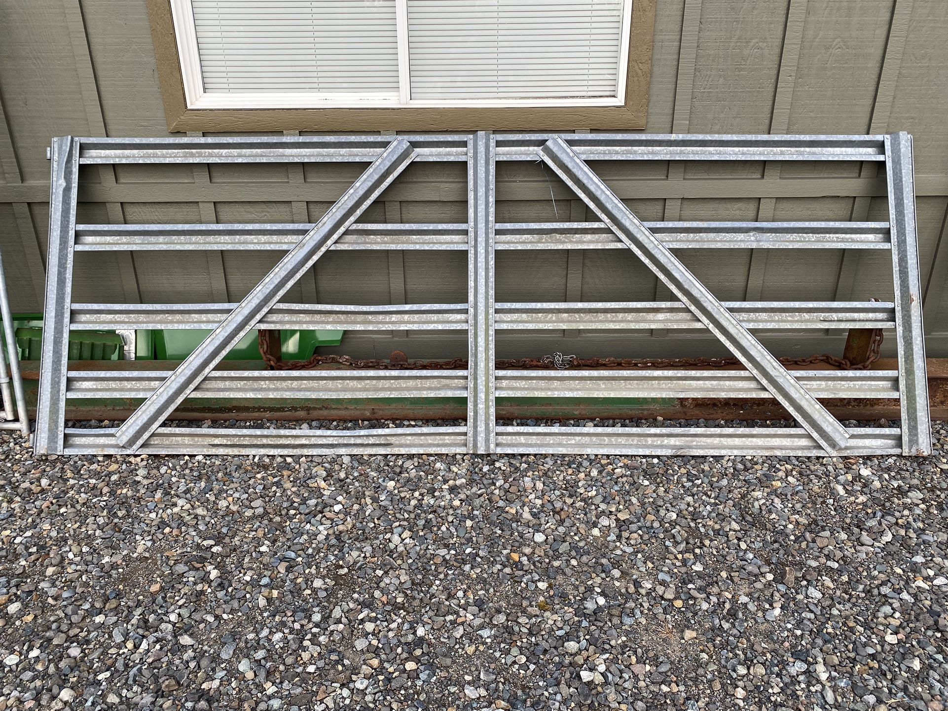 12' Galvanized Panel Gate And 4' Gate
