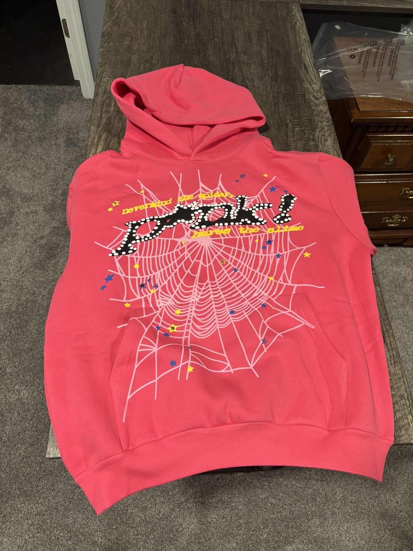 Pink Spider Hoodie Size Small