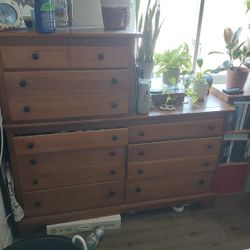 Wooden Dresser With Mirror 
