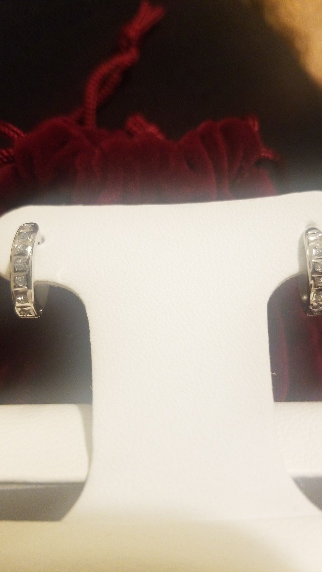 Small 14kt white gold and diamond earrings