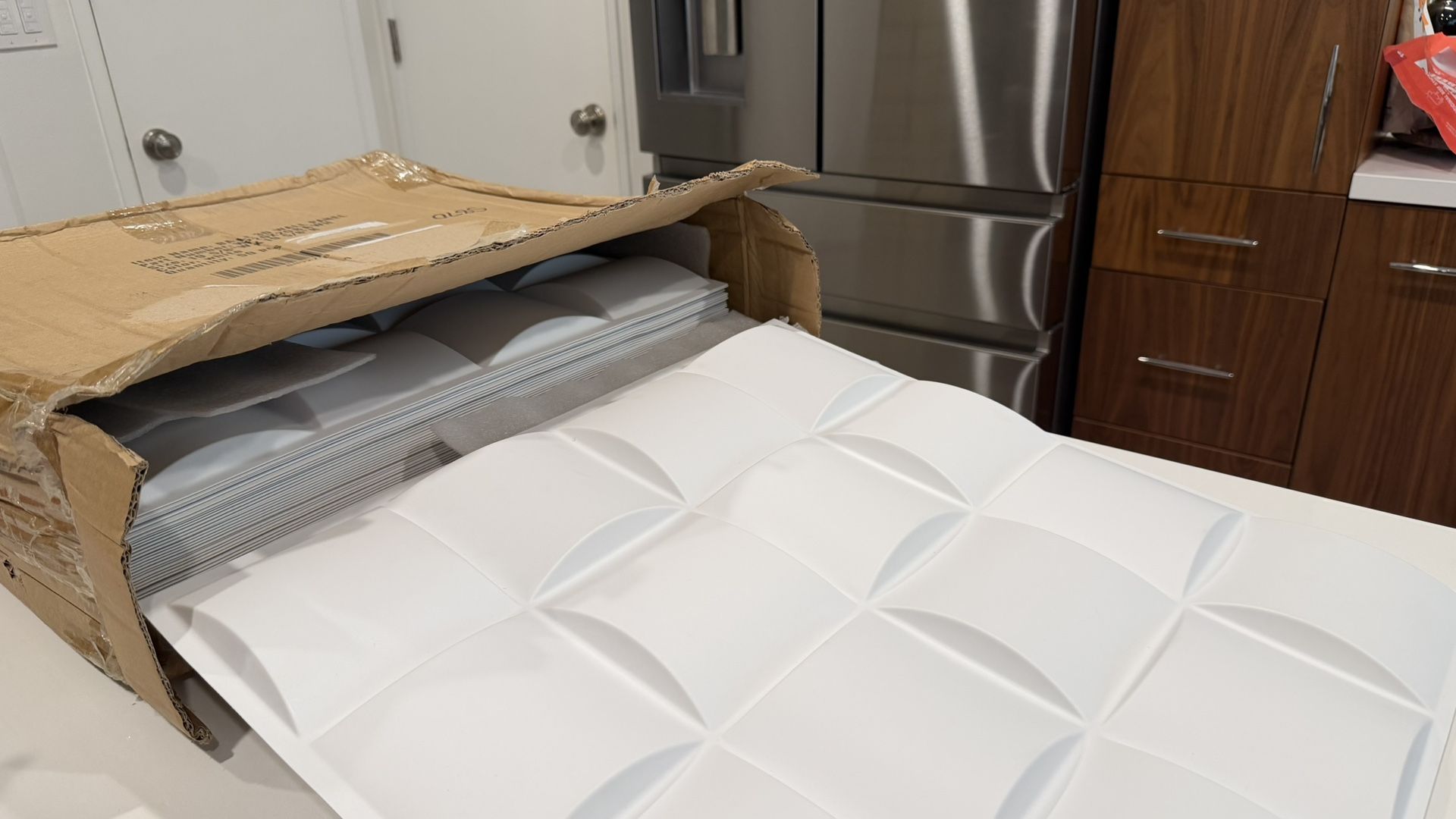 New White 3D Wall Panel Covers (50 Pack)