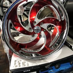 22x9. 6x139. RED CHROME. STRADA WHEELS