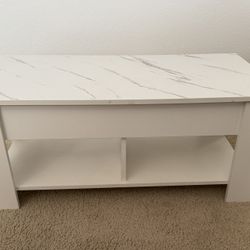 White Coffee Table With Storage 