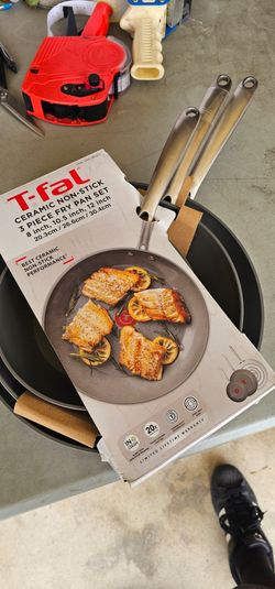 T-fal Ceramic Non-Stick Frypan Set, 3-piece