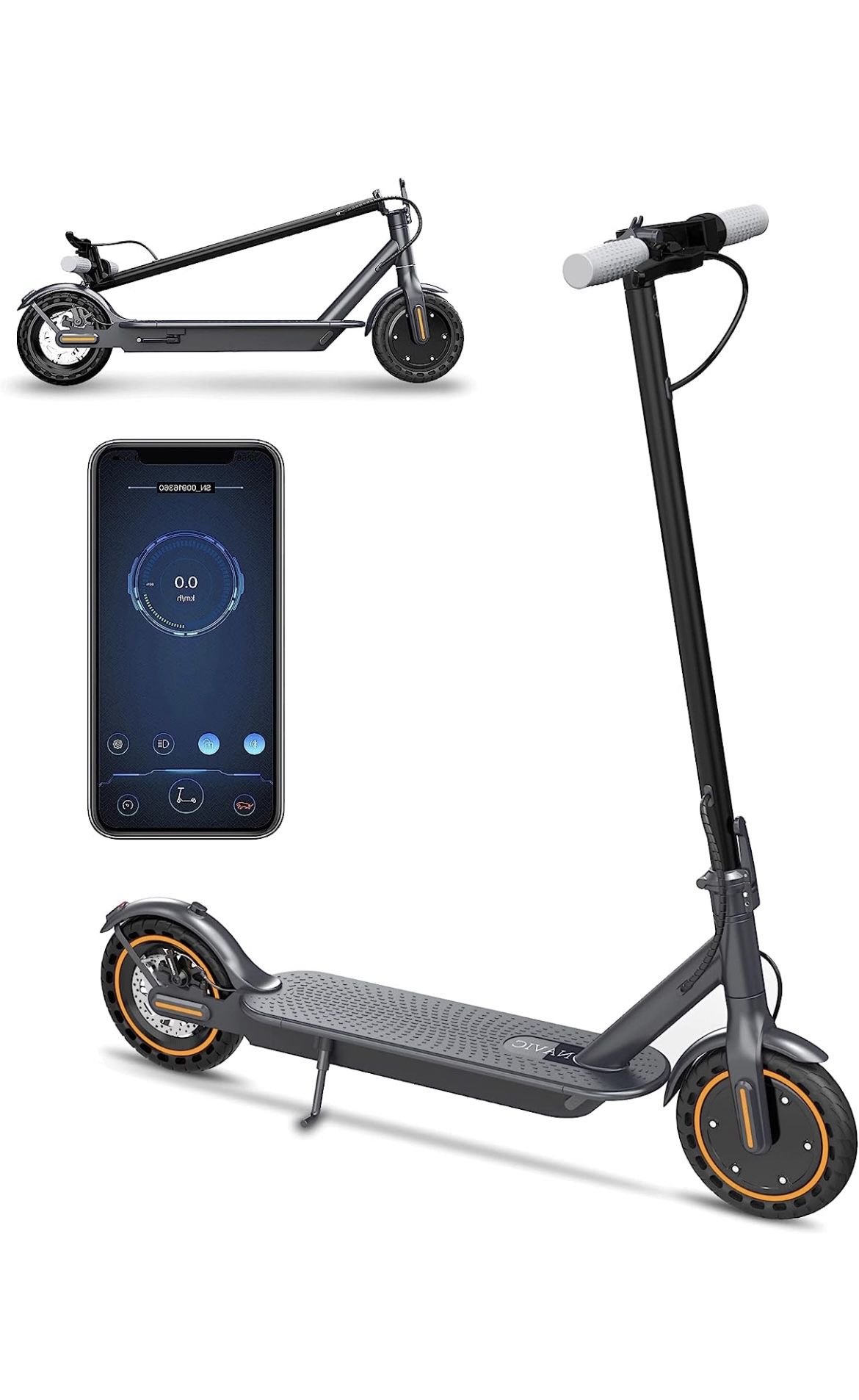 Electric Scooter - 8.5" Solid Tires, Quadruple Shock Absorption, Up to 19 Miles Long-Range, 19 Mph Top Speed, Portable Folding Commuting Scooter for A