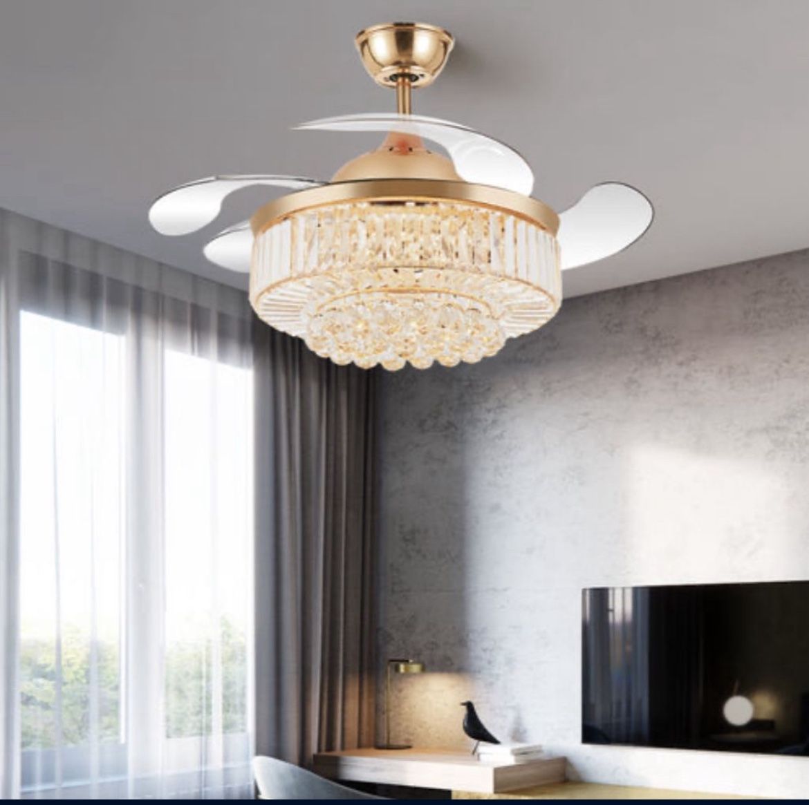 the Leona Smart Fan Chandelier Light And by Ozarke 