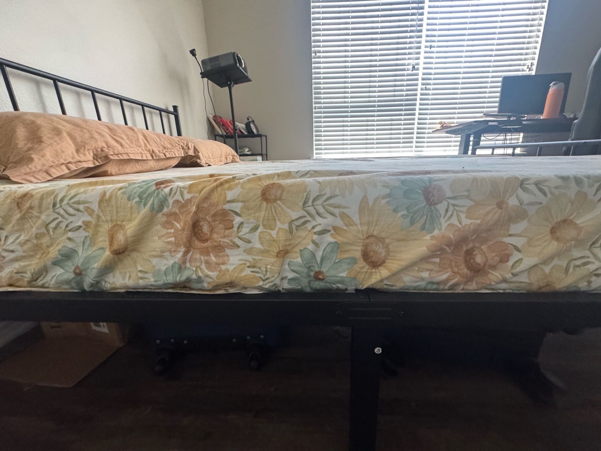 Queen bed frame with queen mattress
